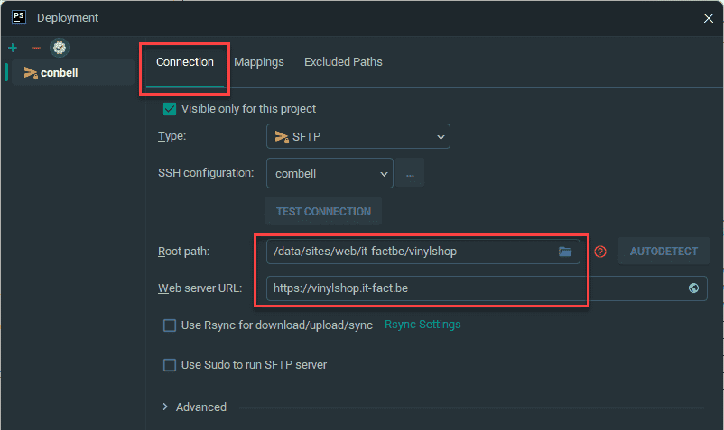 SSH settings