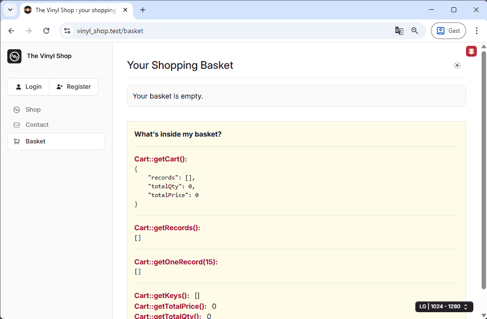 Empty basket