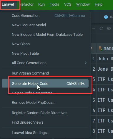 Laravel Idea