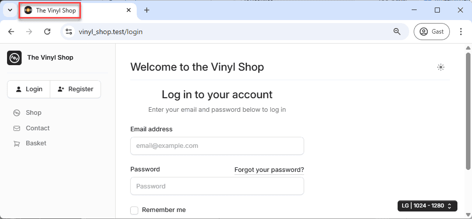 Login page with favicons