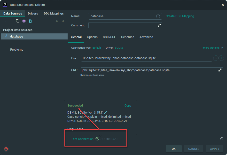 Database Connection in PhpStorm