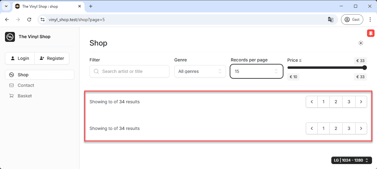 Diagram illustrating the need for pagination reset